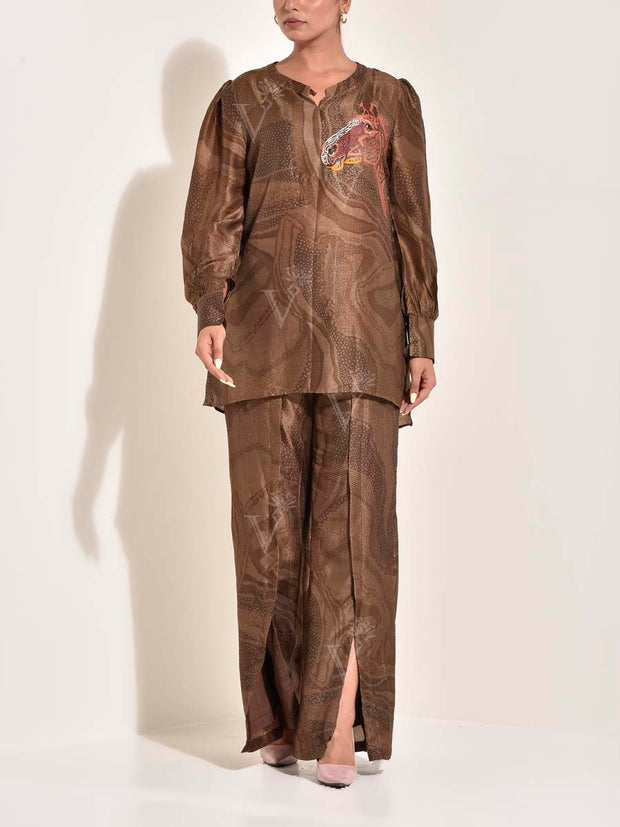KS, DD28, MTO, Brown , Vasansi Silk , Co Ord Set