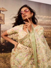 Cream Gota Patti Saree