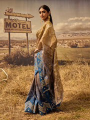 Blue and Green Gota Patti Saree