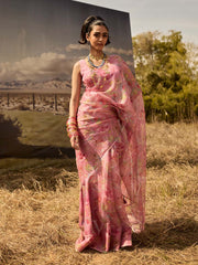 Pink Printed Saree