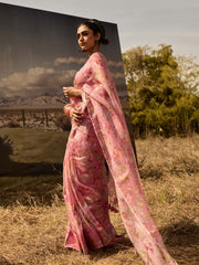 Pink Printed Saree