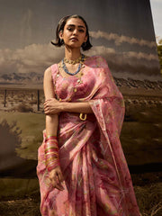 Pink Printed Saree