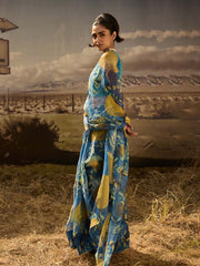 Blue Silk Printed Saree 