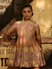 Brown Peplum and Palazzo Set