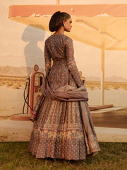 Brown Bandhani Anarkali Gown