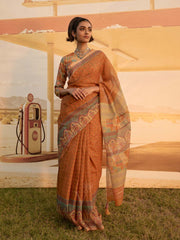 Mustard Printed Saree