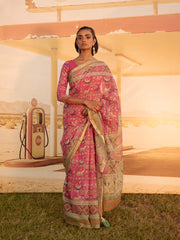 Pink Patola Print Saree