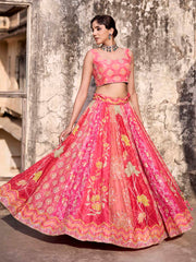 Pink Vasansi Silk Printed Lehenga Set