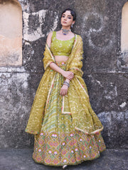 DD45, Mto, B2, green , mehendi , green lehenga 