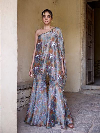 DD28, MTO, one shoulder , palazzo set 