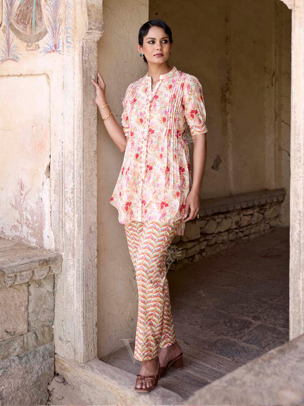 Ivory Printed Cotton Co Ord Set