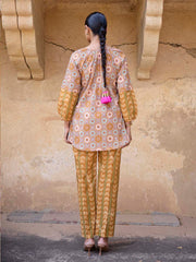 Antique Bronze Cotton Printed Co Ord Set