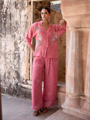 Pink Crepe Printed Co Ord Set