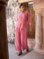 Pink Crepe Printed Co Ord Set