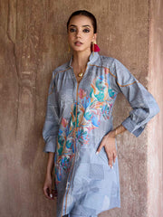 Grey Cotton Printed Co Ord Set