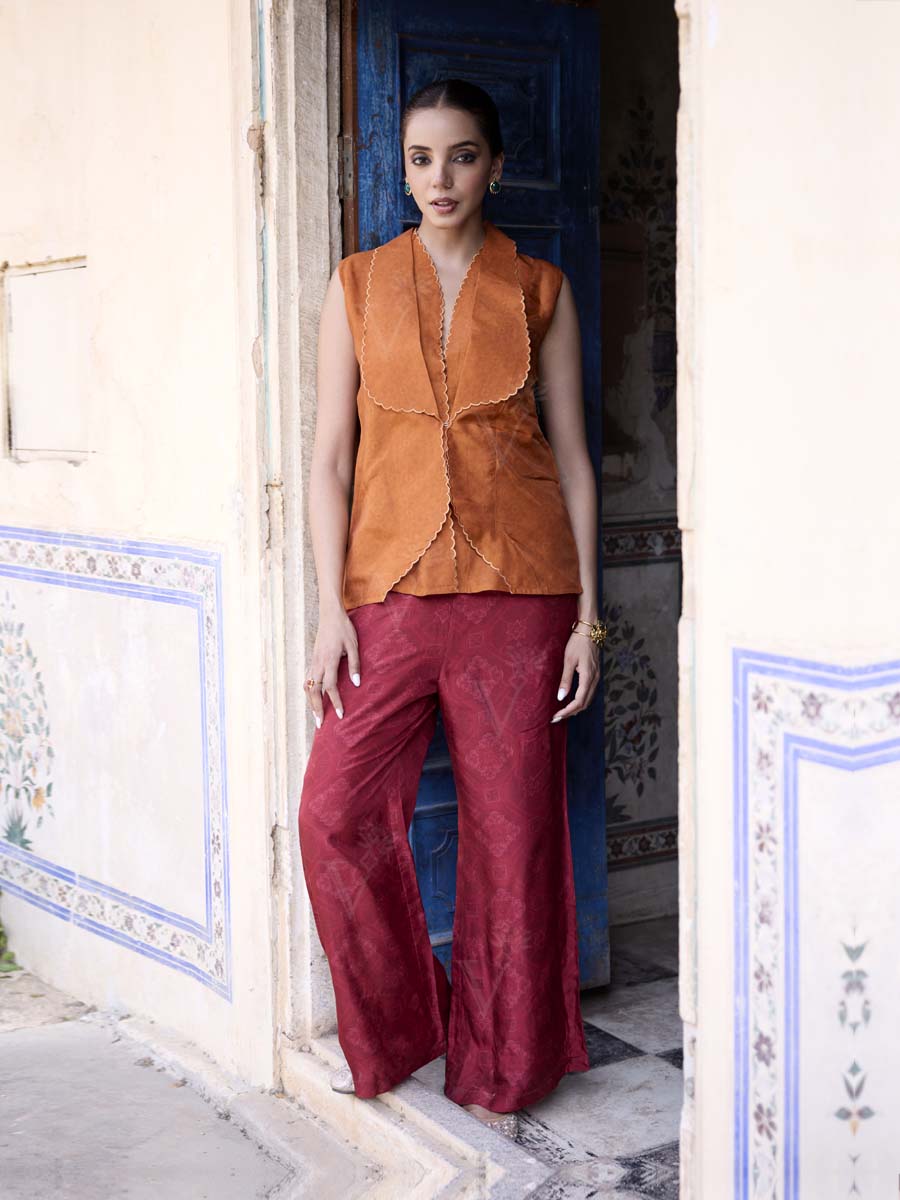 Buy Rust and Maroon Co Ord Set Online | Vasansi Jaipur