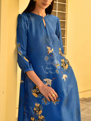 Azure Blue Vasansi Silk Printed Co Ord Set