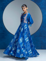 Blue Vasansi Silk Anarkali Gown
