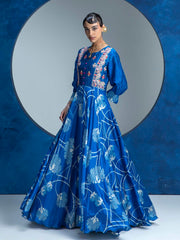 Blue Vasansi Silk Anarkali Gown