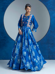 Blue Vasansi Silk Anarkali Gown