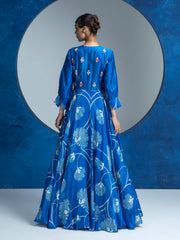 Blue Vasansi Silk Anarkali Gown