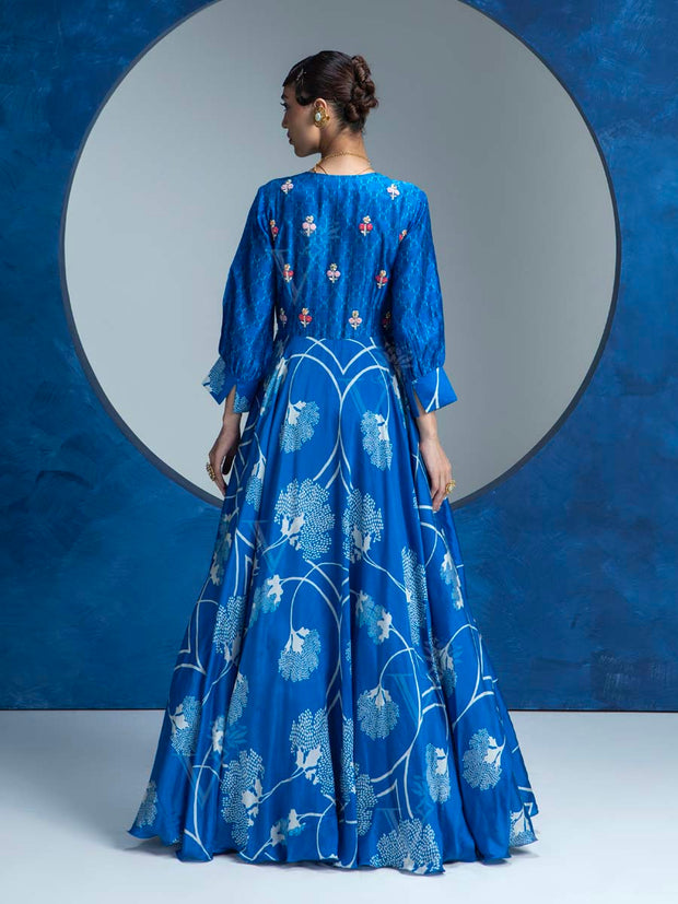 Blue Vasansi Silk Anarkali Gown