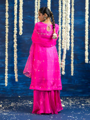 Pink Embroided Kurta and Sharara Set