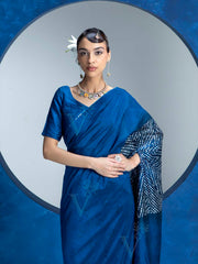 Indigo BlueVasansi Silk Bandhani Saree