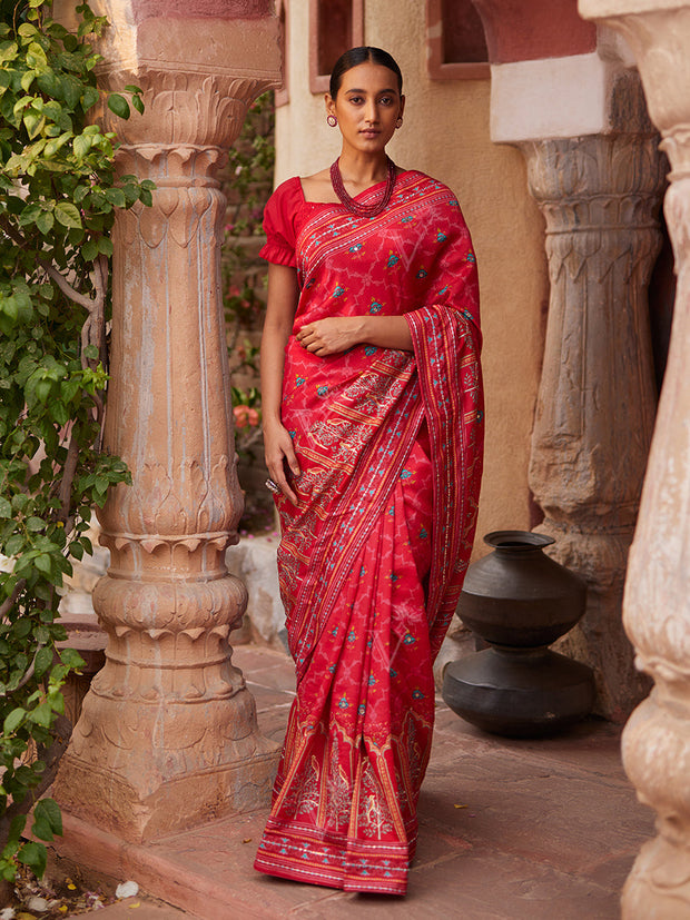 Pink Vasansi Silk Light Embroidered Saree