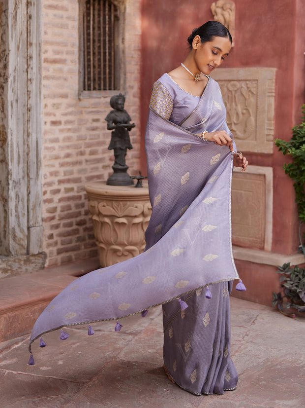Mauve Tissue Banarasi Saree