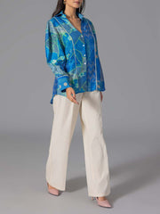 Blue Vasansi Silk Printed Top