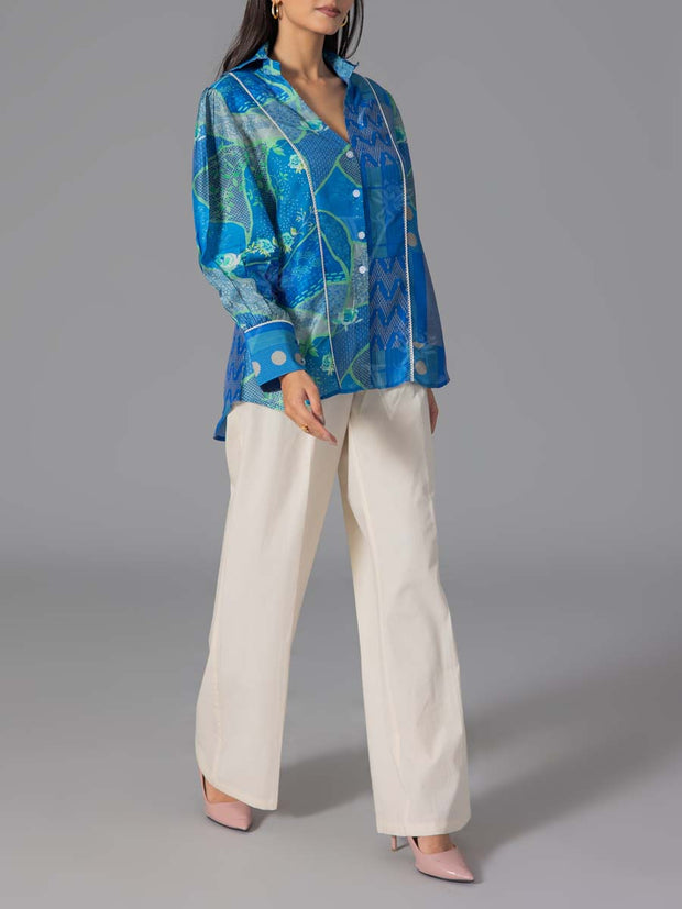 Blue Vasansi Silk Printed Top