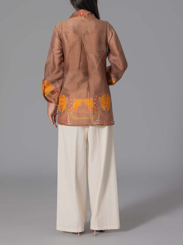 Brown Vasansi Silk Printed Top