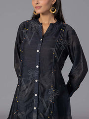 Black Vasansi Silk Co-Ord Set