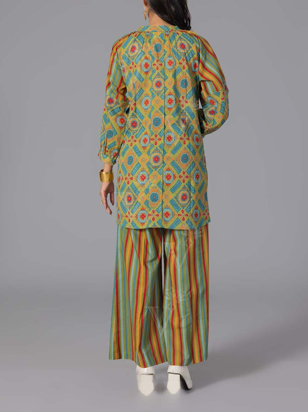Green Cotton Printed Co-Ord Set