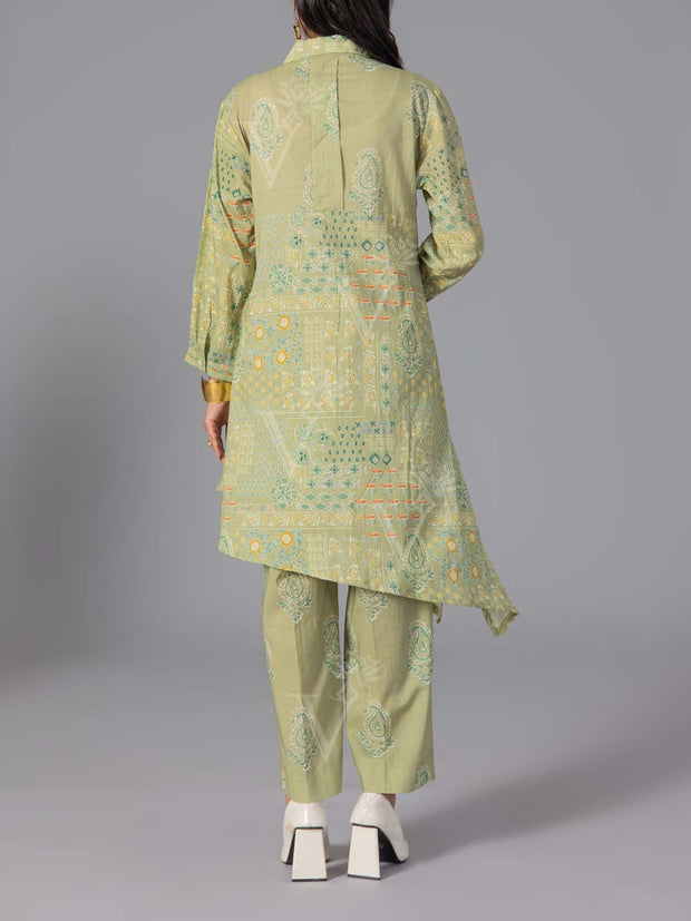 Green Cotton Printed Co-Ord Set