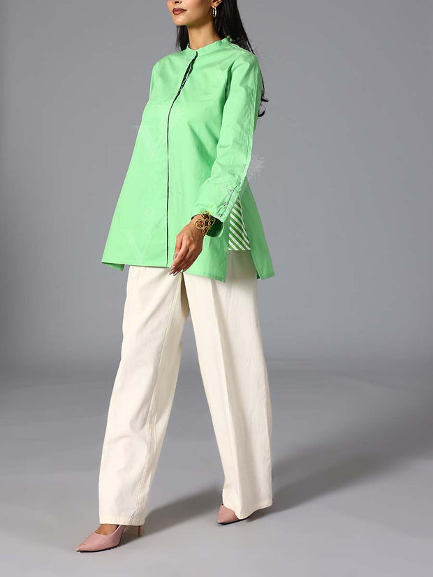 Bud Green 60'S Poplin Top