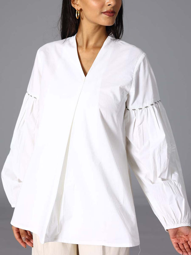 Princess Blue 60'S Poplin Top