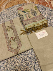 Light Grey Chanderi Dress Material