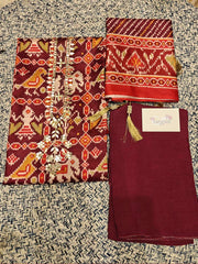 Maroon Silk Dress Material
