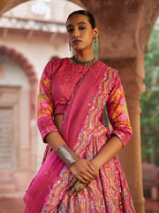 Pink Vasansi Silk Printed Lehenga Set