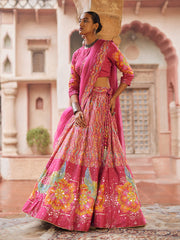 Pink Vasansi Silk Printed Lehenga Set