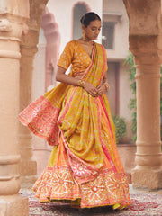 Multi Color Vasansi Silk Printed Lehenga Set