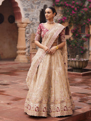 Golden Tissue Bridal Lehenga Set