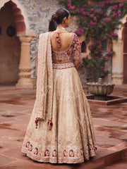 Golden Tissue Bridal Lehenga Set