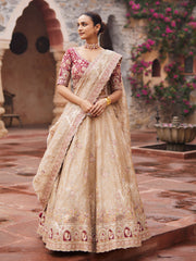 Golden Tissue Bridal Lehenga Set