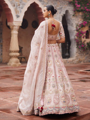 Beige Tissue Bridal Lehenga Set