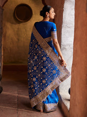 Blue Organza Gota Patti Saree