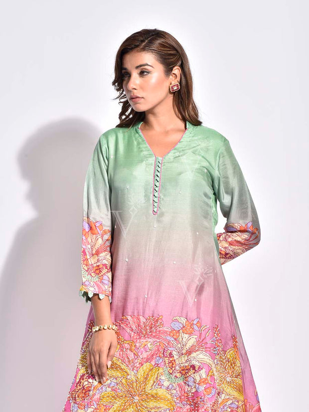 Multi Color Vasansi Silk Co Ord Set