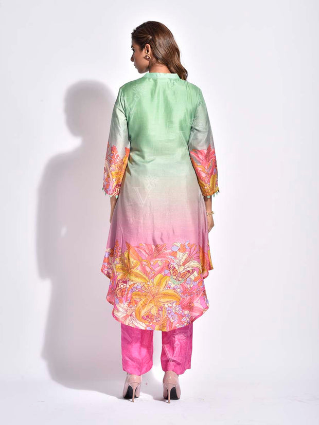 Multi Color Vasansi Silk Co Ord Set